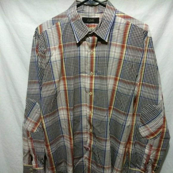 Tasso Elba Rust Blue checkered dressed 👕 - Picture 3 of 4